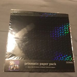 NWT-Colorbok Black/Silver Prismatic Reflective Paper 2-Pack 12x12